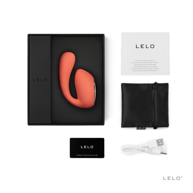 SO8077 Смарт-вібратор LELO Ida Wave Coral Red, вагінально-кліторальний, технологія WaveMotion, 2 мотори