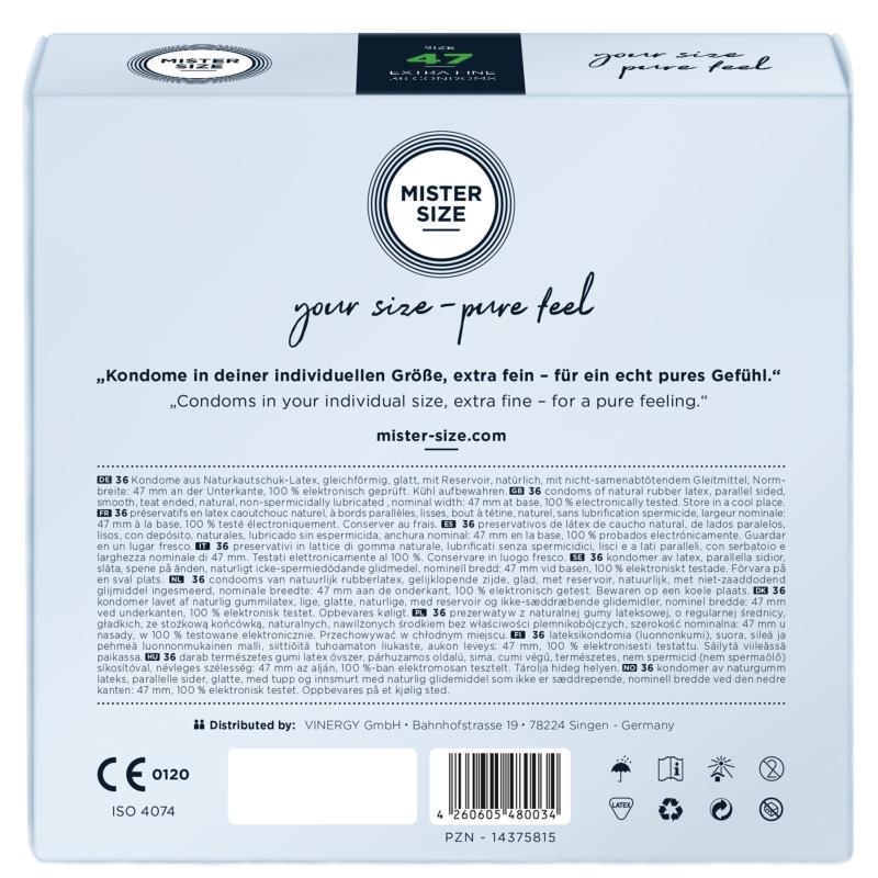 SO8049 Презервативы Mister Size - pure feel - 47 (36 condoms), толщина 0,05 мм