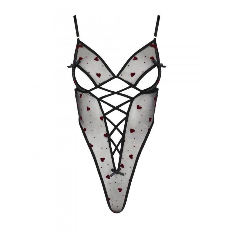 SO4754 Еротичний боді з малюнком LOVELIA BODY black S/M - Passion