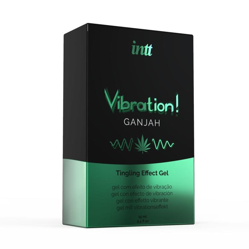 SO3347 Жидкий вибратор Intt Vibration Ganjah (15 мл), густой гель, необычный вкус, действует до 30 минут