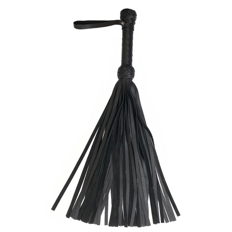 SO5197 Черный флоггер классический, натуральная кожа, 50 хвостов, по 50см, рукоятка 20см