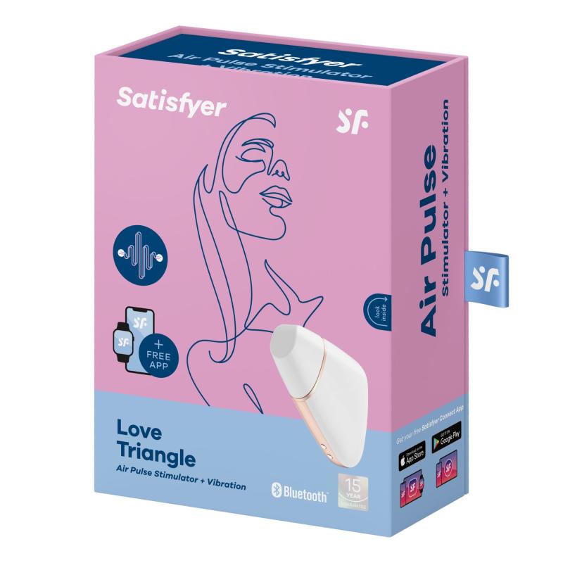 SO3896 Вакуумный клиторальный стимулятор Satisfyer Love Triangle White с управлением через интернет