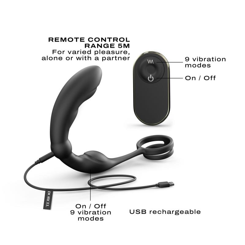 SO6240 Массажер простаты Dorcel P-Ring с эрекционным кольцом и пультом ДУ