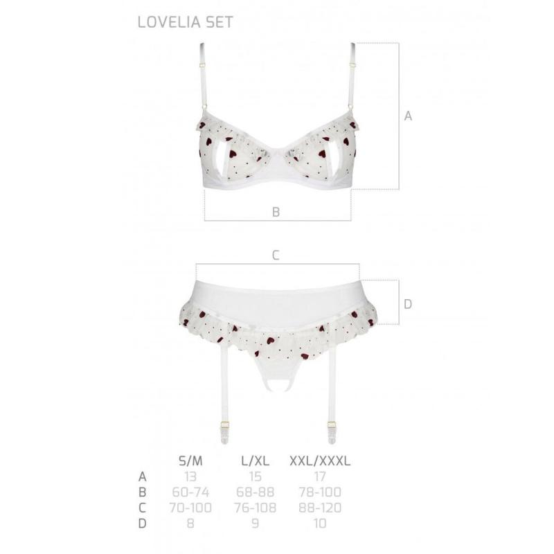 SO4782 Сексуальный комплект с поясом для чулок LOVELIA SET white XXL/XXXL - Passion