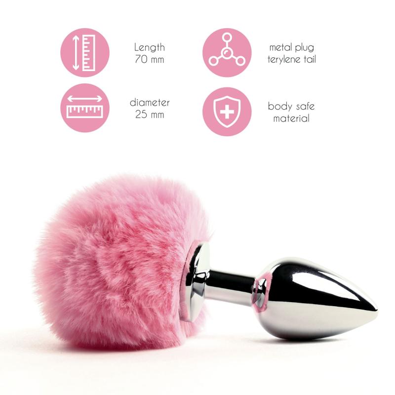 SO5061 Анальная пробка FeelzToys - Bunny Tails Butt Plug Pink