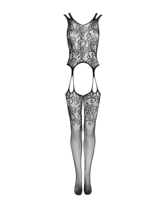 SO7234 Бодистокинг Obsessive Bodystocking F237 XL/XXL, растительное плетение, имитация чулок