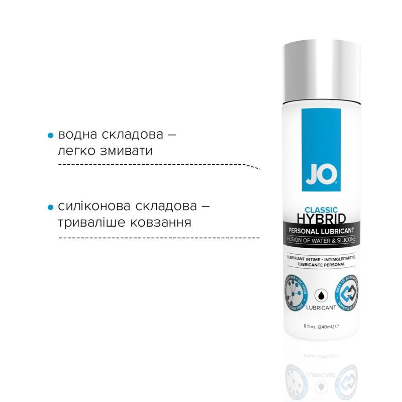 SO1794 Густая смазка водно-силиконовая System JO Classic Hybrid (240 мл) без парабенов, глицерина и масел