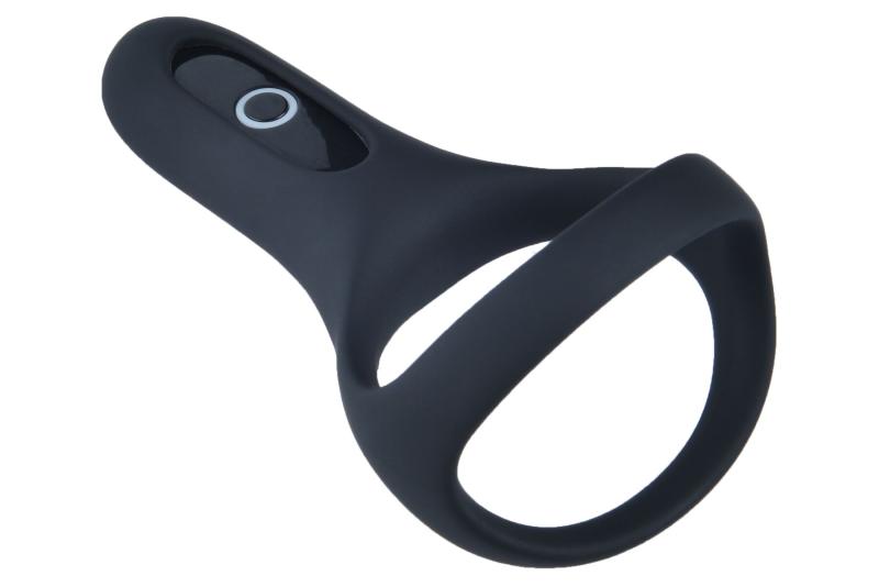 SO5747 Двойное эрекционное кольцо Fun Town Rise Black, управление со смартфона
