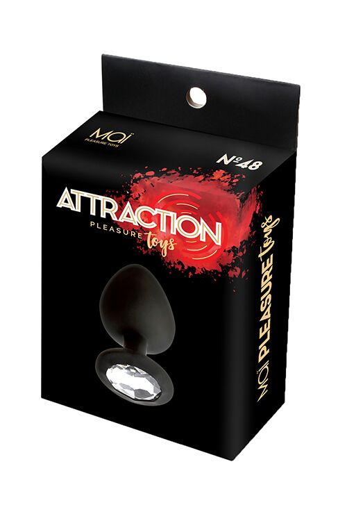 SO4630 Анальная пробка с кристаллом MAI Attraction Toys №47 Black, длина 7см, диаметр 2,8см