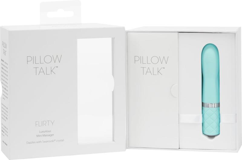 SO2726 Роскошный вибратор PILLOW TALK - Flirty Teal с кристаллом Сваровски, гибкая головка