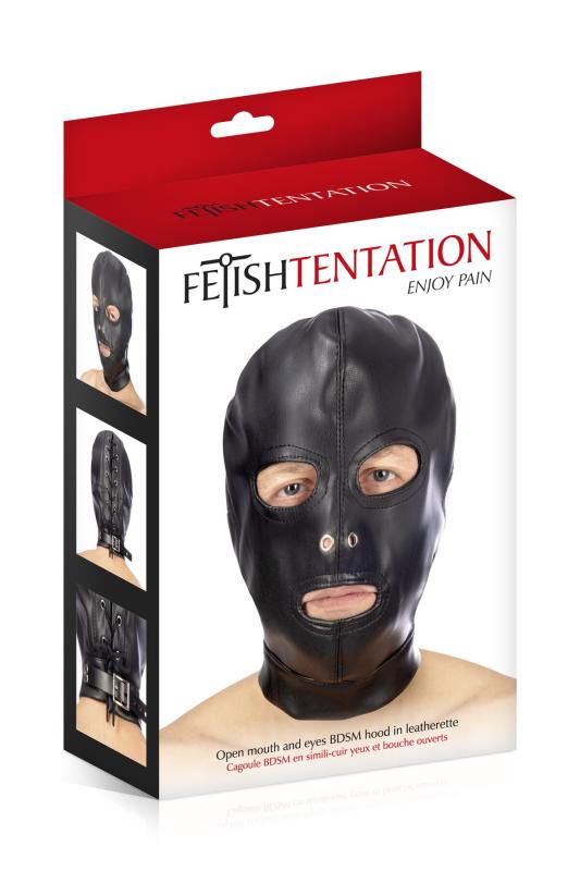 SO4671 Капюшон для БДСМ с открытыми глазами и ртом Fetish Tentation Open mouth and eyes BDSM hood