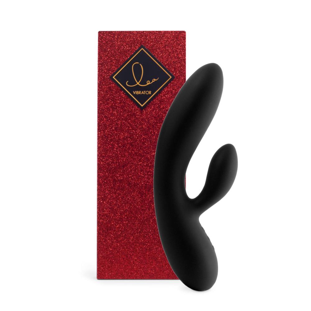 SO4433 Гибкий вибратор кролик с двумя моторами FeelzToys Lea Rabbit Vibrator Black