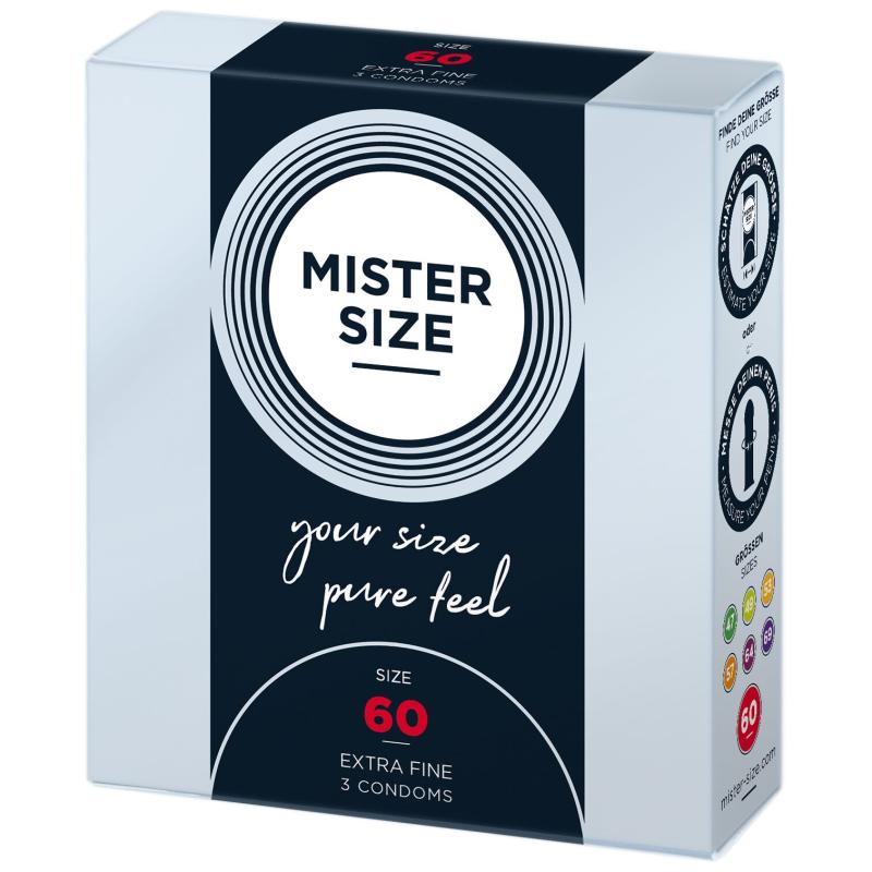 SO8036 Презервативы Mister Size - pure feel - 60 (3 condoms), толщина 0,05 мм