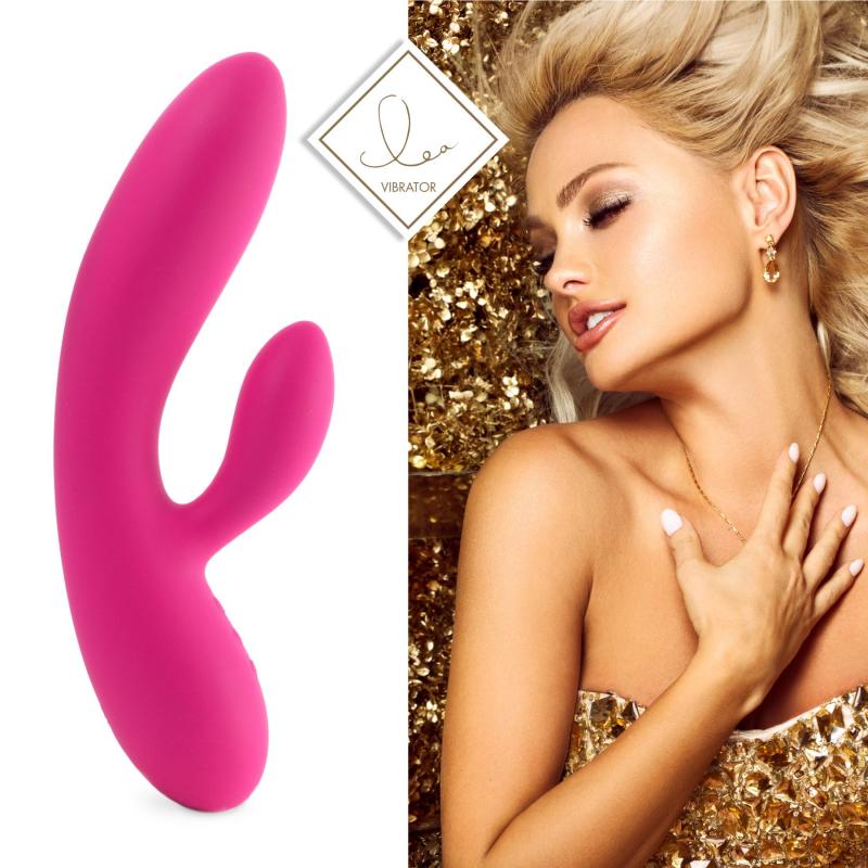 SO4432 Гибкий вибратор кролик с двумя моторами FeelzToys Lea Rabbit Vibrator Rubine Red
