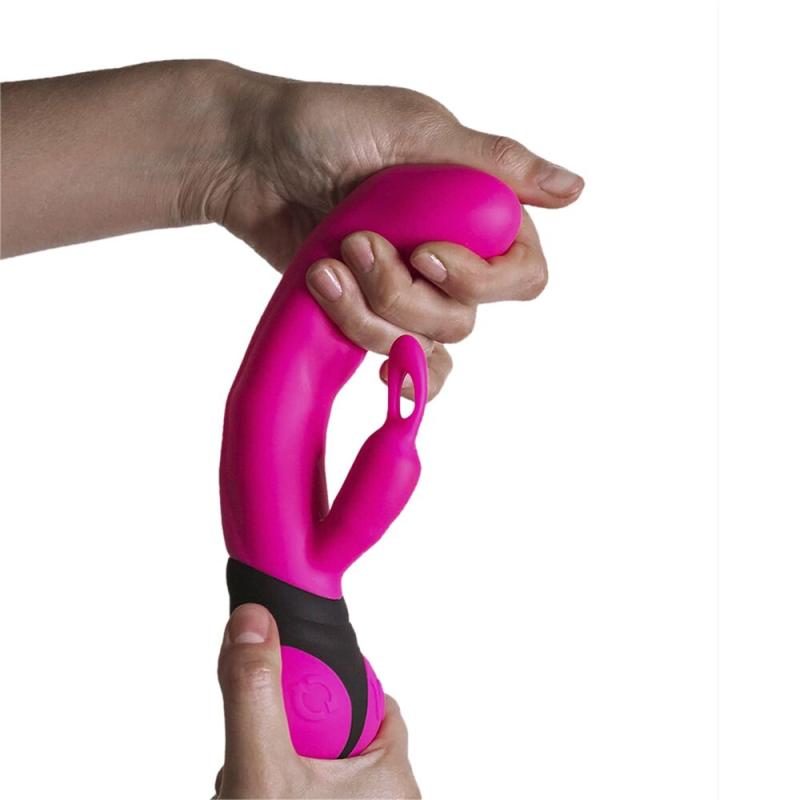 AD10753 Вибратор с вращением ствола Adrien Lastic Bonnie & Clyde, с петелькой для пальчика