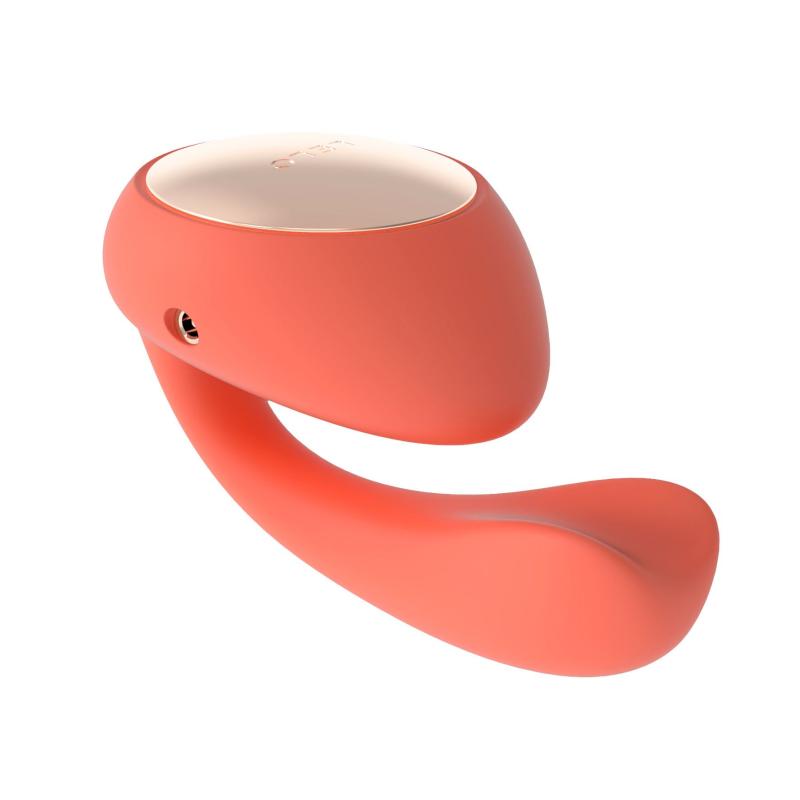 SO8077 Смарт-вібратор LELO Ida Wave Coral Red, вагінально-кліторальний, технологія WaveMotion, 2 мотори