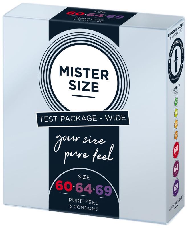 SO8041 Набор презервативов Mister Size - pure feel - 60–64–69 (3 condoms), 3 размера, толщина 0,05 мм