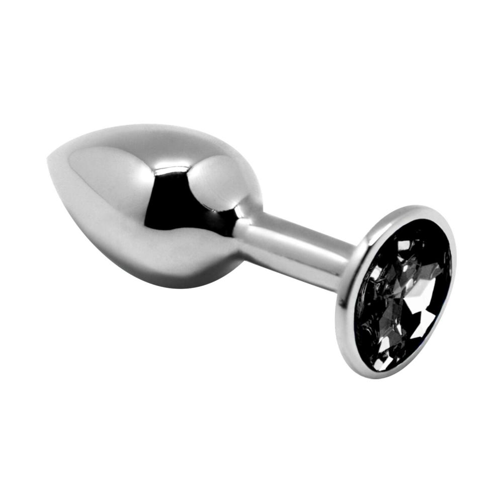 SO6006 Металлическая анальная пробка с кристаллом Alive Mini Metal Butt Plug Black L