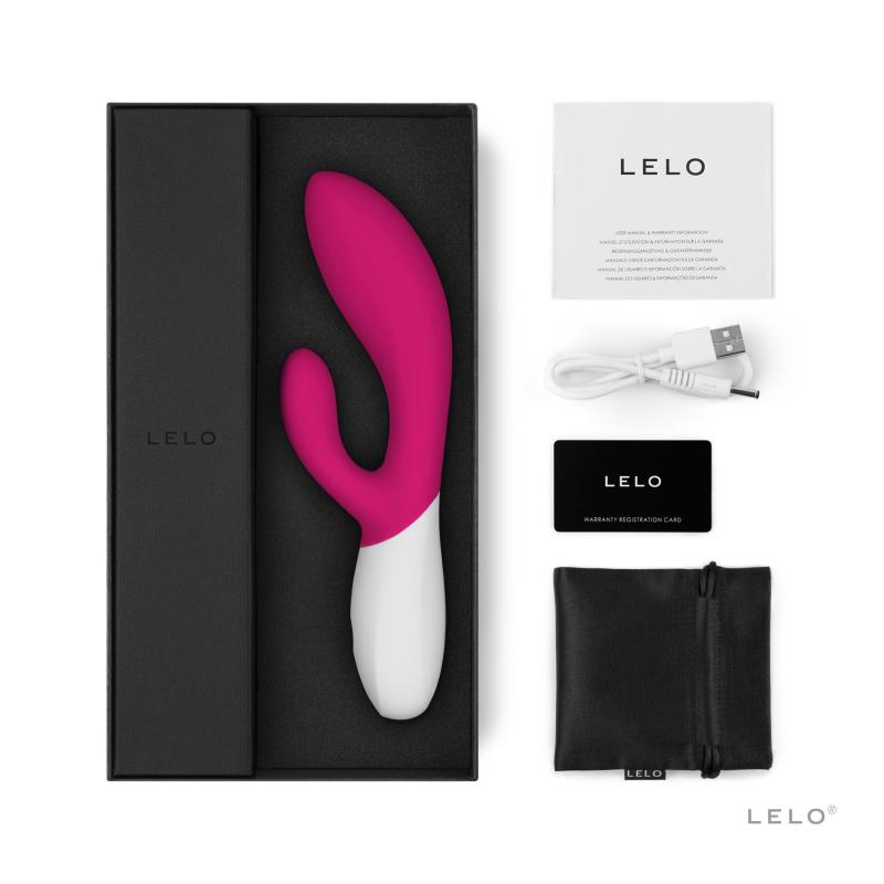 SO8080 Вибратор-кролик LELO Ina Wave 2 Cerise, манящее движение ствола + вибрации