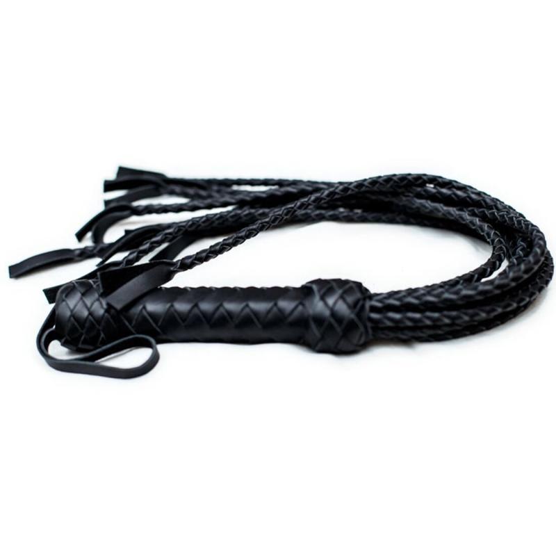 SO5187 Флоггер Кошка, 9 плетенных хвостов по 50 см, цвет черный