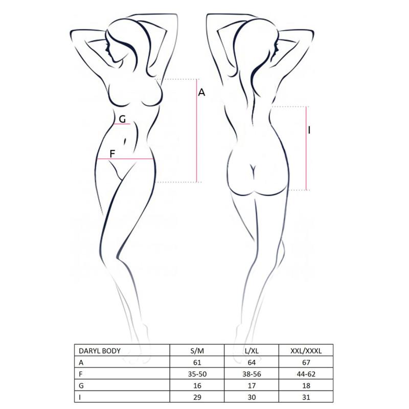 EL14802 Боді з дуже глибоким декольте DARYL BODY black S/M - Passion