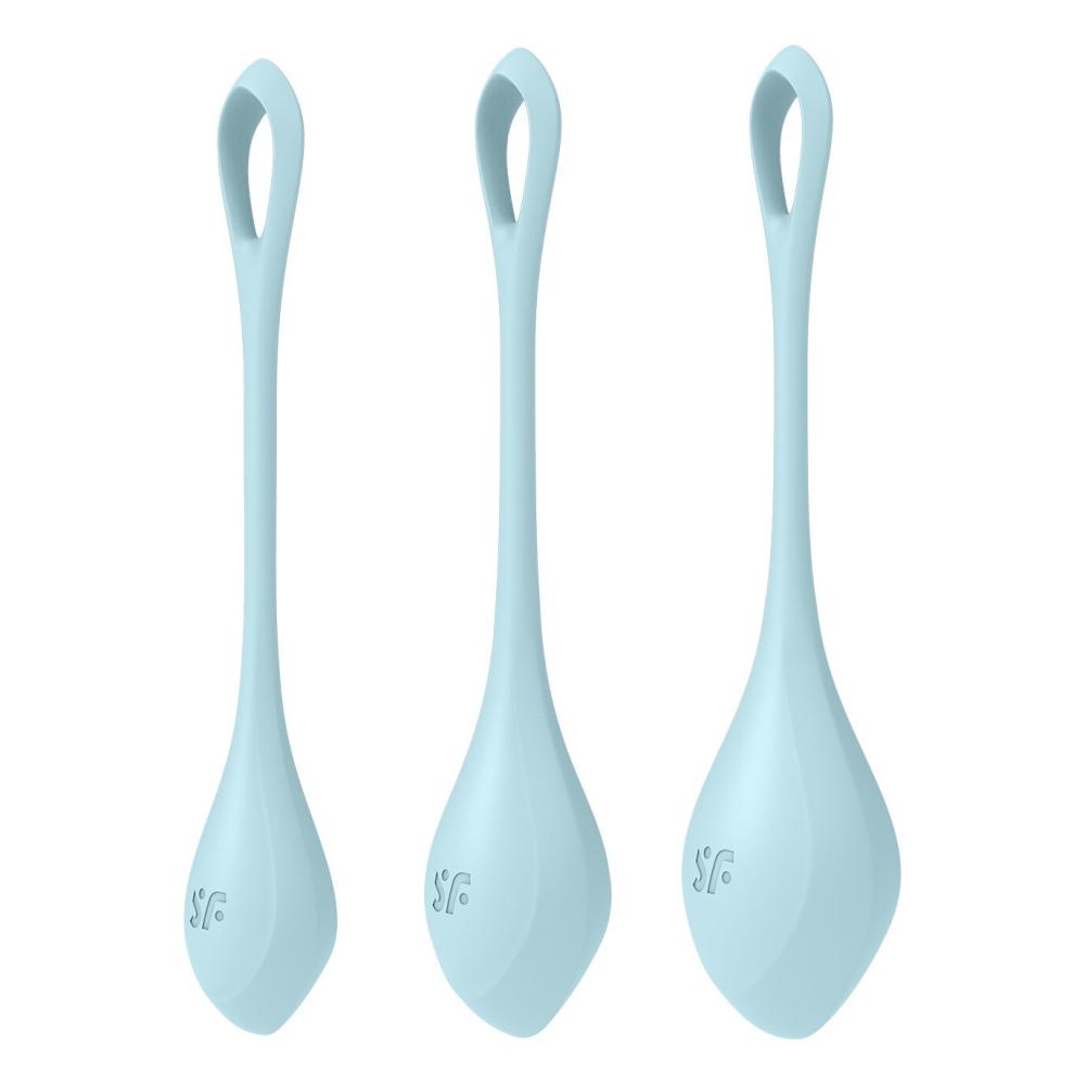 SO5548 Набор йони бусин Satisfyer Yoni Power 2 Light Blue, диаметр 2-2,5-3см, вес 22-44-73гр