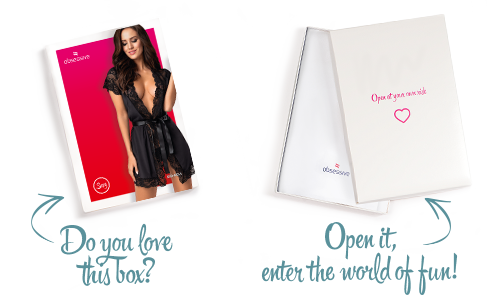 SO7160 Сатиновый открытый пеньюар на поясе Obsessive 810-PEI–1 peignoir black S/M, черный