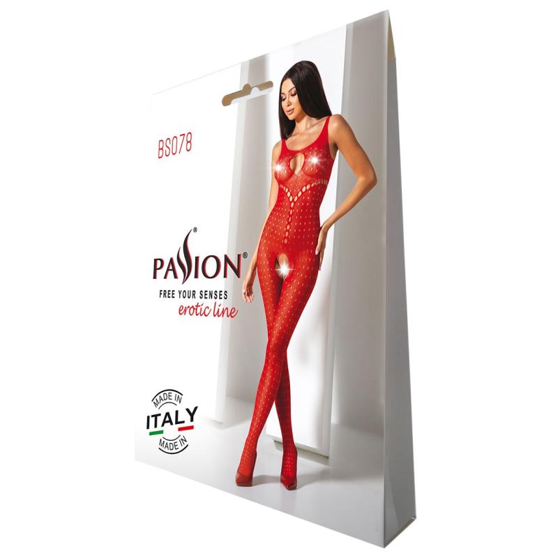 SO4724 Бодистокинг с доступом к интимным местам Passion BS078 red