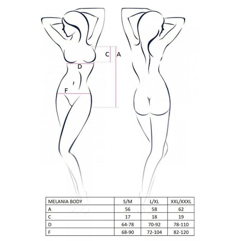 EL16301 Боді MELANIA BODY black L/XL - Passion
