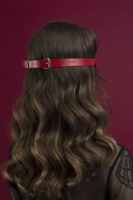 SO3413 Маска на глаза Feral Feelings - Blindfold Mask, натуральная кожа, красная