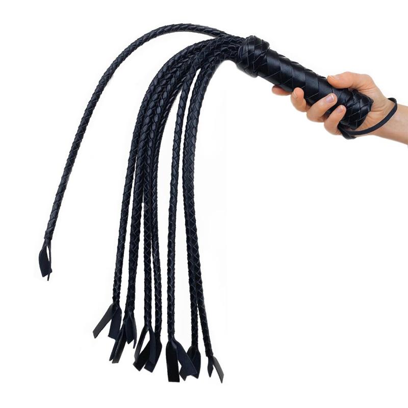 SO5187 Флоггер Кошка, 9 плетенных хвостов по 50 см, цвет черный