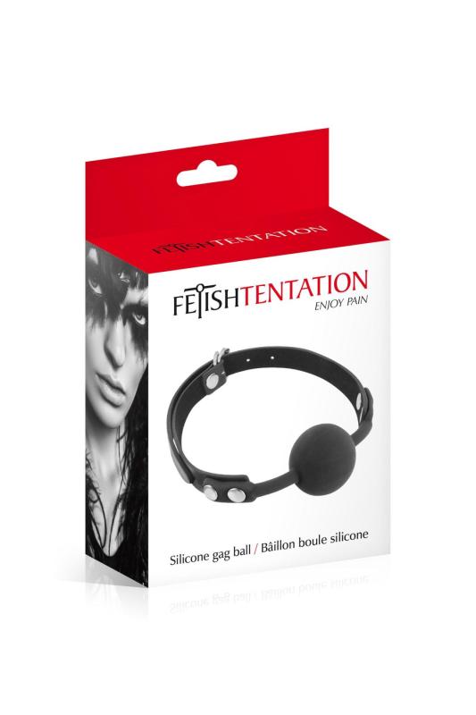 SO4038 Классический кляп с силиконовым шариком Fetish Tentation Silicone Gag Ball Black