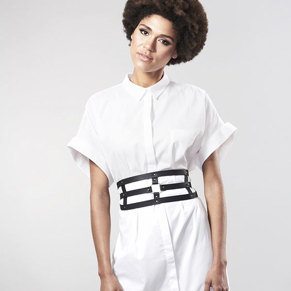 SO2680 Портупея-пояс Bijoux Indiscrets MAZE - Wide Belt and Restraints Black, экокожа