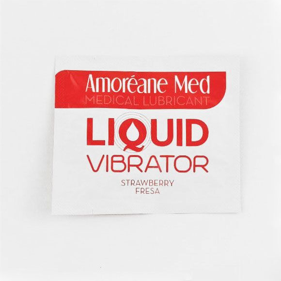 SO3991 Пробник лубриканта с эффектом вибрации Amoreane Med Liquid Vibrator Strawberry (2 мл)