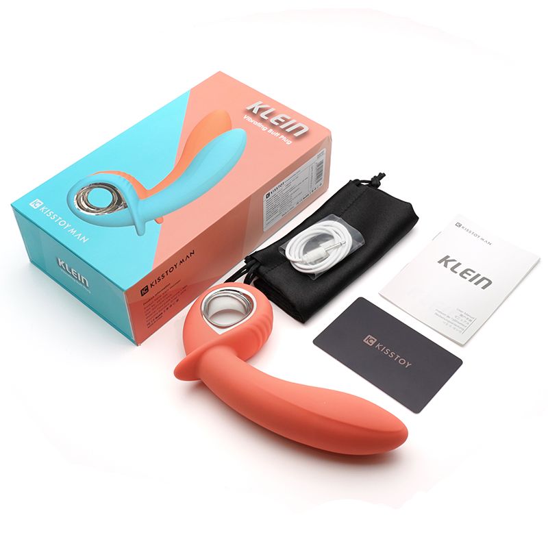 SO3628 Анальный вибратор KISTOY Klein Orange с надувающимся кончиком, unisex, диаметр 35-50мм