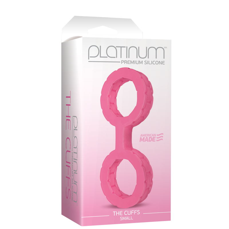 SO1966 Наручники из силикона Doc Johnson The Cuffs Small - Pink, хорошо тянутся, для рук и для ног