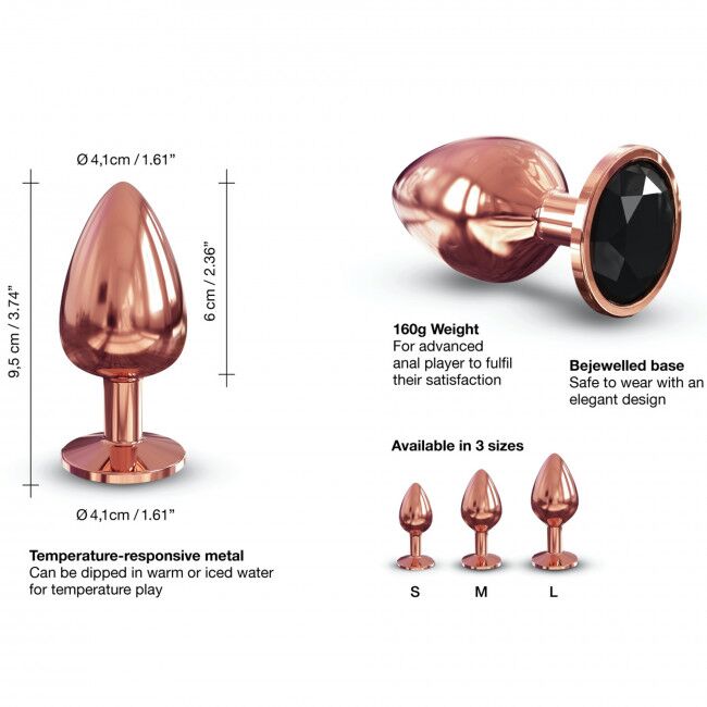 SO5530 Металева анальна пробка із прикрасою у вигляді кристалу Dorcel - Diamond Plug Rose Gold L