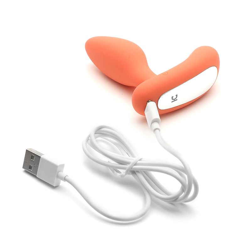 SO3631 Вибропробка и массажер простаты 2-в-1 KISTOY Gordon Orange с пультом ДУ, гибкая ножка