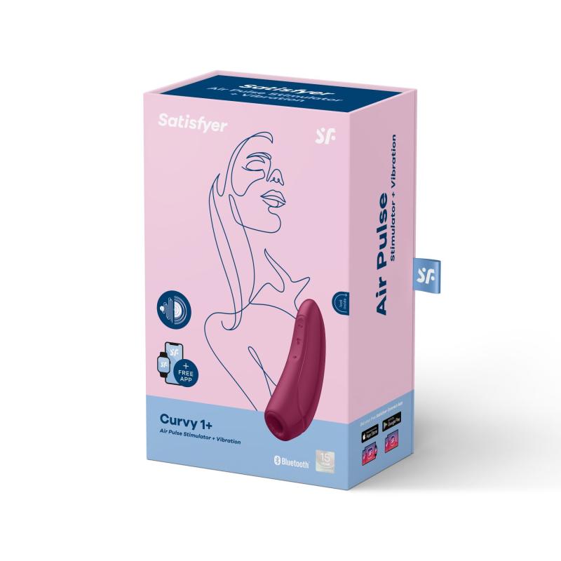 SO3780 Вакуумный клиторальный стимулятор Satisfyer Curvy 1+ Rose Red с управлением через интернет