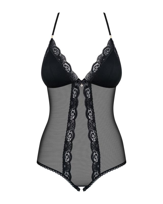 SO7184 Сетчатое боди с открытыми ягодицами Obsessive 841-TED-1 teddy S/M, черный