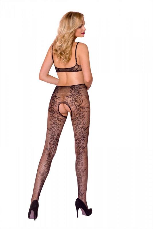 SO5327 Бодистокинг из ажурной сетки с вырезами по бокам и доступом Casmir CA002 черный