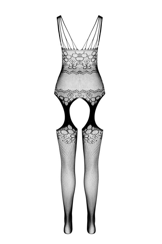 SO7072 Бодистокинг Passion ECO BS004 red открытый доступ, имитация подвязок, цветочный декор