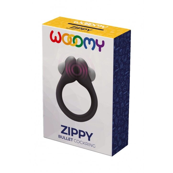 SO7438 Эрекционное виброкольцо Wooomy Zippy, 1 виброрежим, диаметр 3–4,2 см