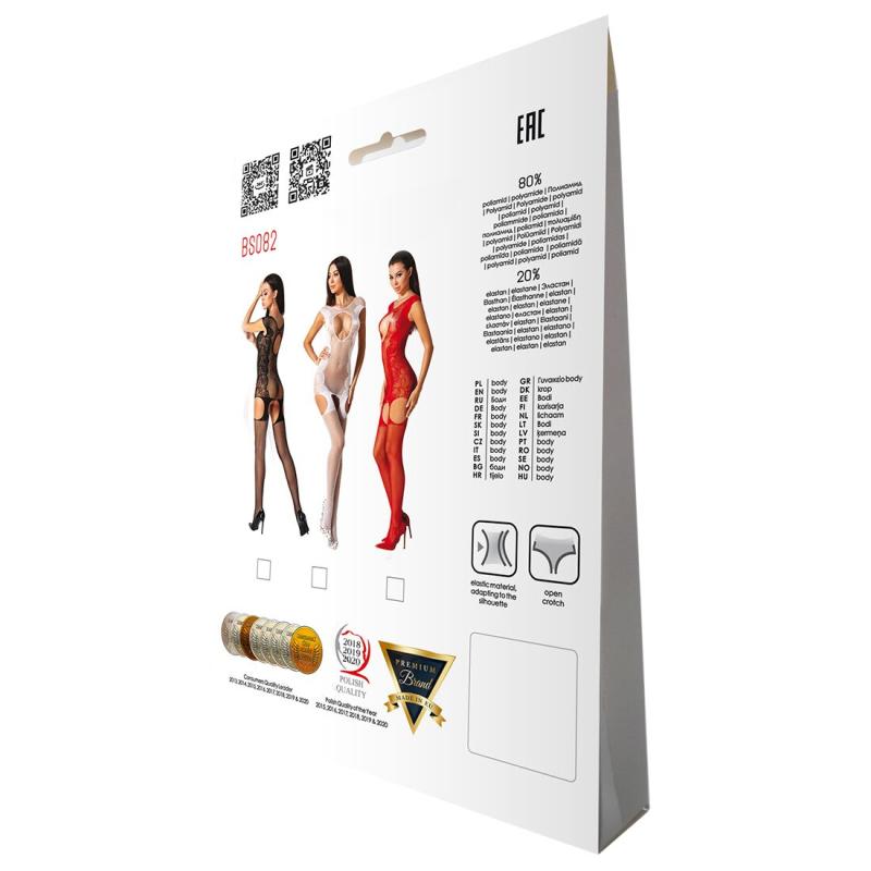 SO4735 Ажурный бодистокинг с чулками Passion BS082 black