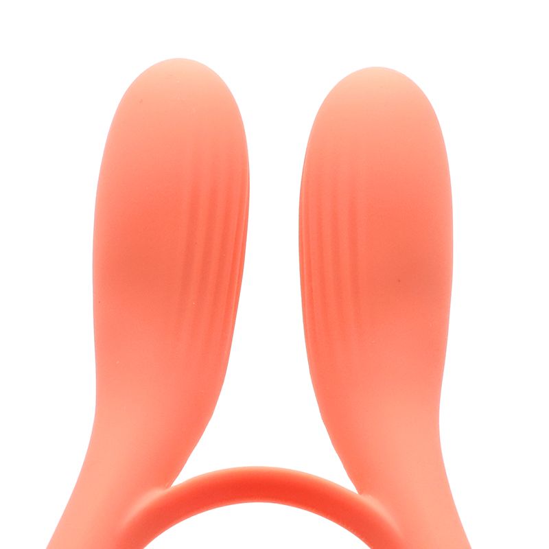 SO3766 Вибратор для пар KISTOY Martin Orange, два мотора, крепление на член, диаметр 32мм