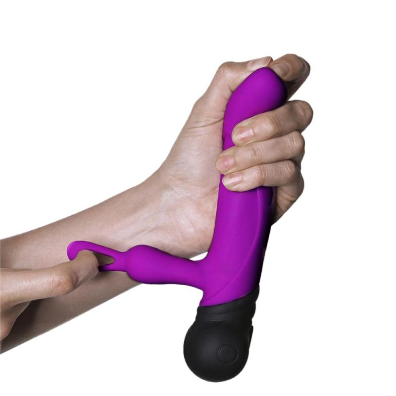 AD10861 Вибратор с вращением ствола Adrien Lastic Mini Bonnie с петелькой для пальчика