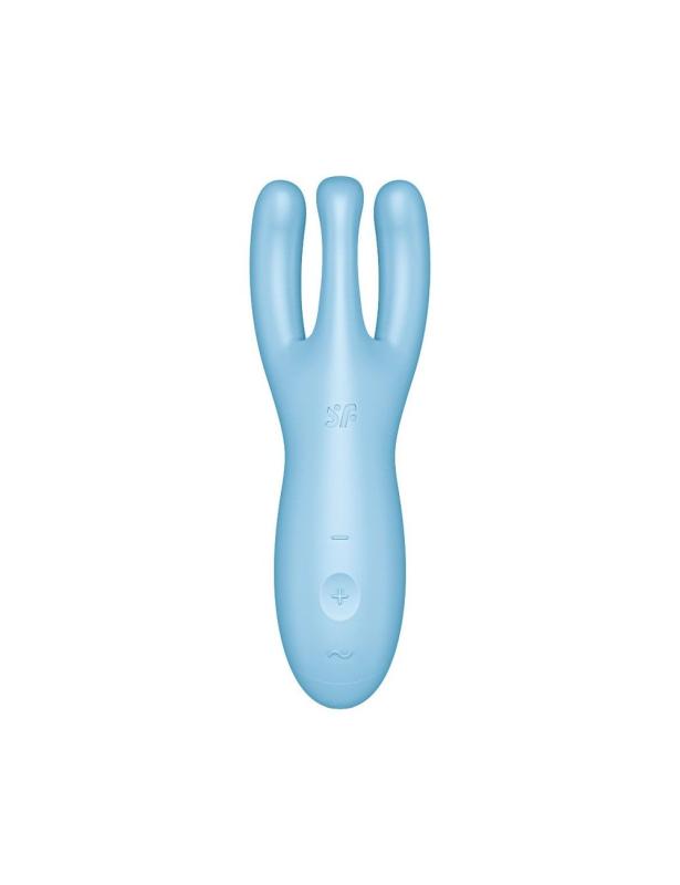 SO6081 Клиторальный смарт вибратор Satisfyer Threesome 4 Blue с тремя пальчиками