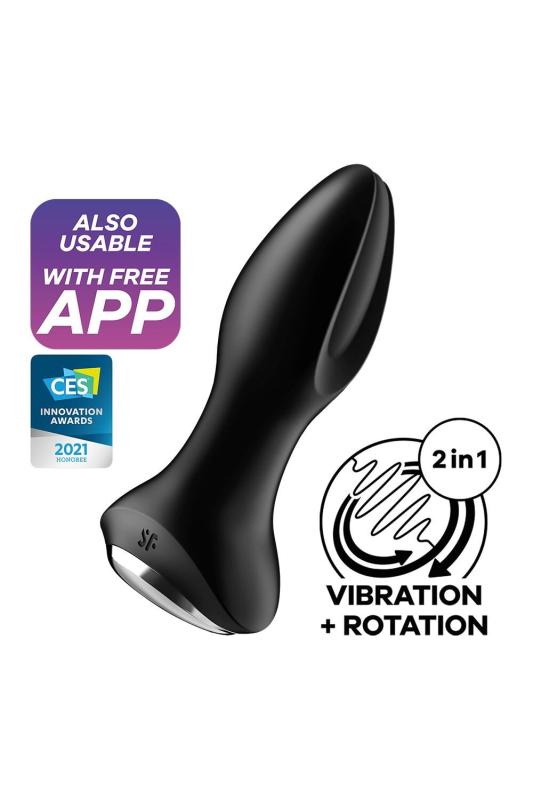SO6279 Анальная смарт вибропробка с жемчужным массажем Satisfyer Rotator Plug 2+ Black