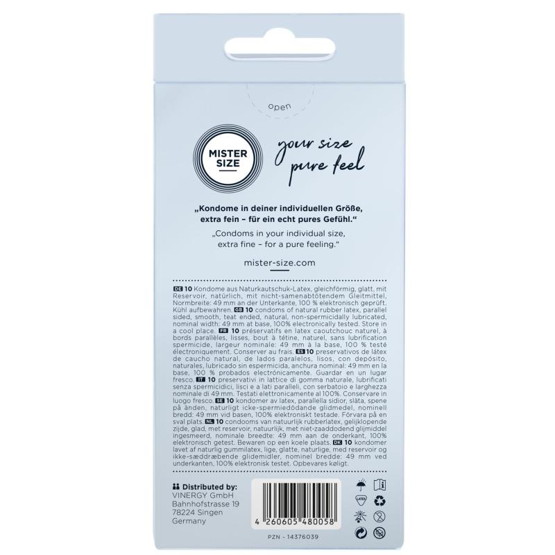 SO8043 Презервативы Mister Size - pure feel - 49 (10 condoms), толщина 0,05 мм