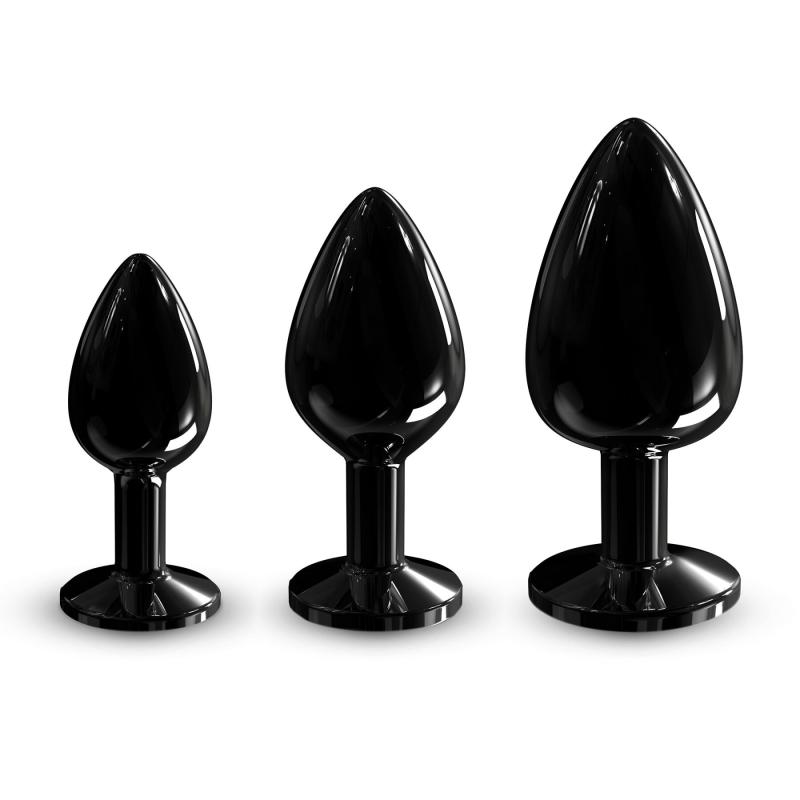 SO7809 Металлическая анальная пробка с кристаллом Dorcel Diamond Plug Black M